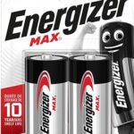 2 סוללות energizer max alkaline battery c lr14 pack