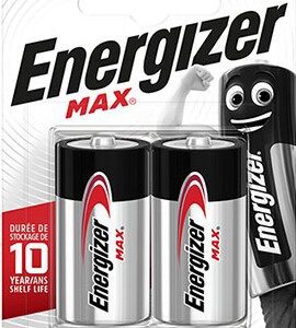 2 סוללות energizer max alkaline battery c lr14 pack