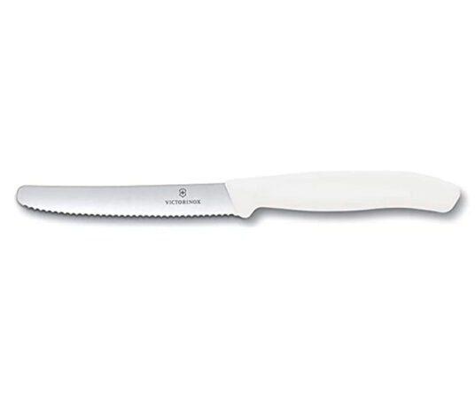 סכין מטבח משוננת Victorinox Swiss Classic ידית לבנה 11 ס"מ